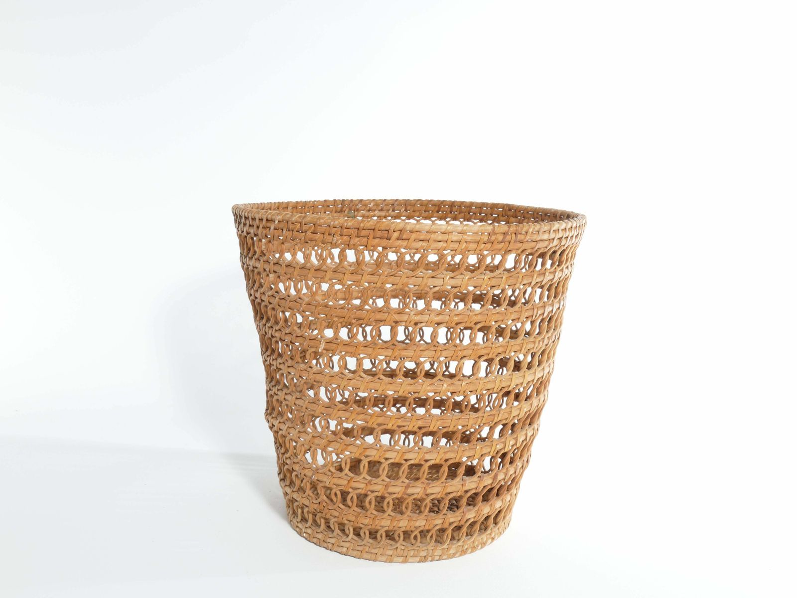 Mid Century Modern Wicker Wastebasket photo furniture
