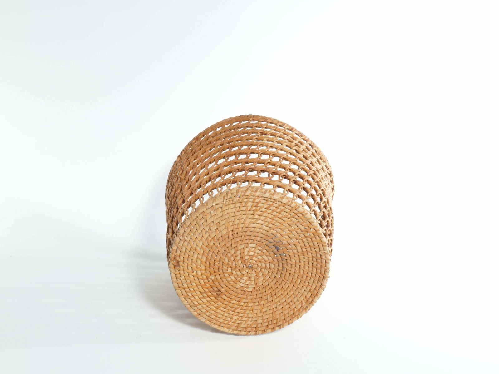 photo furniture Mid Century Modern Wicker Wastebasket