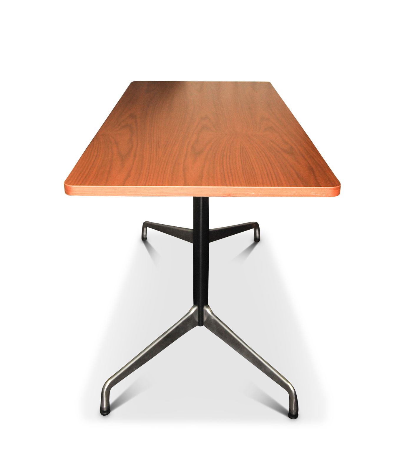 Charles And Ray Eames For Herman Miller Segmented Walnut & Steel Counter Height Table With Rectangular Top On Twin Supports Ol photo Furniture