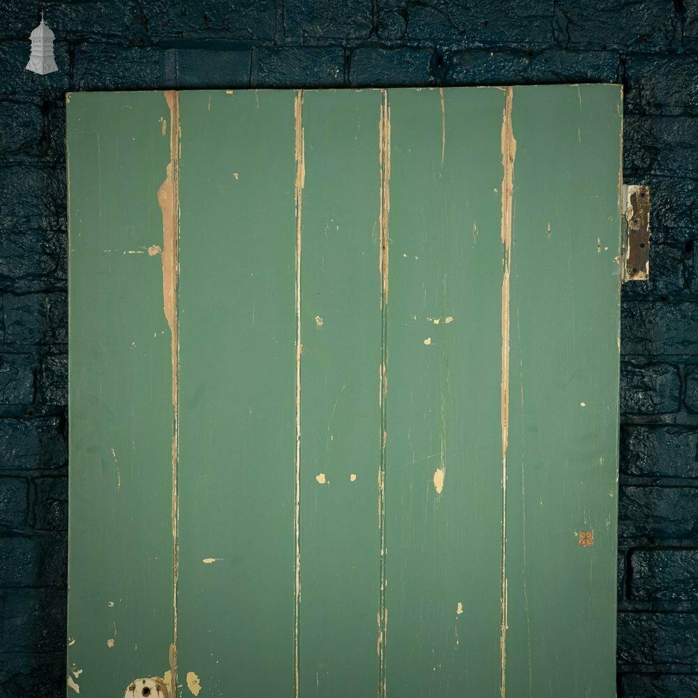 Ledged Plank Door, Green Painted Pine photo furniture