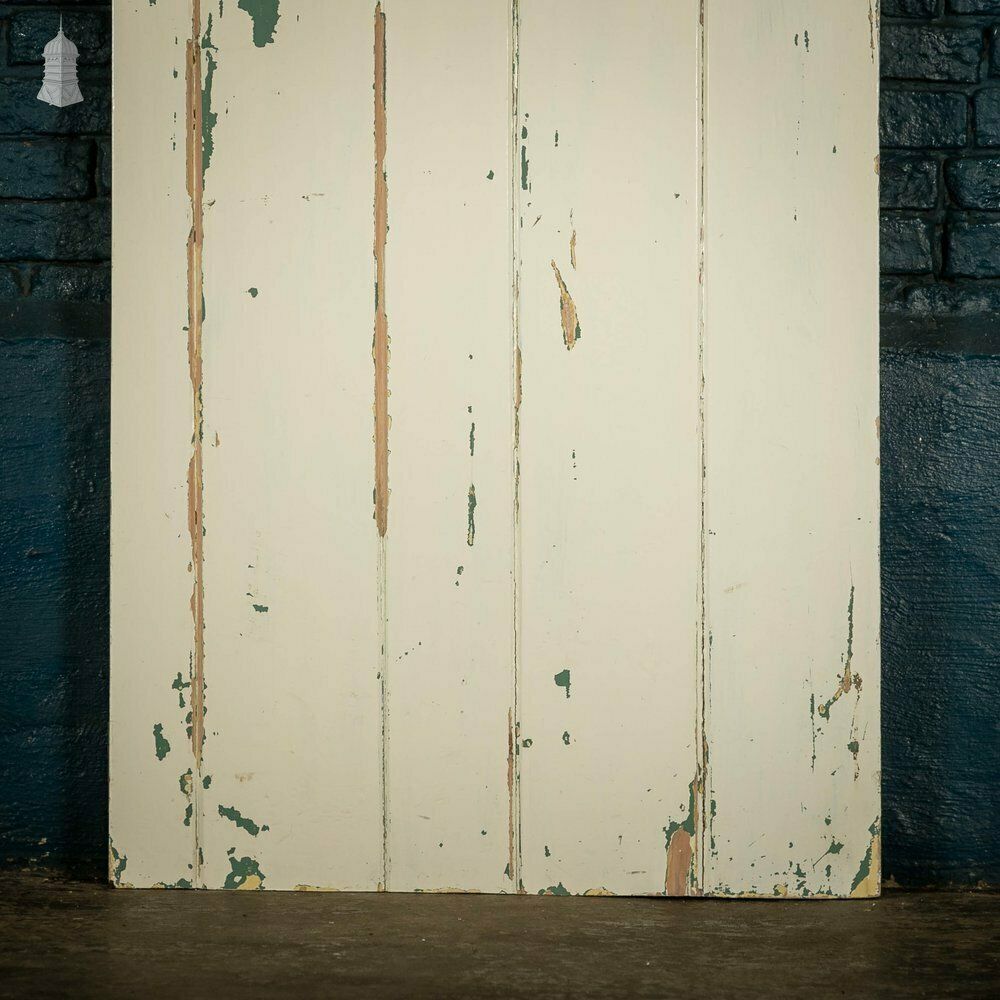 Ledged Plank Door, White And Pink Painted Pine photo Home Fixtures