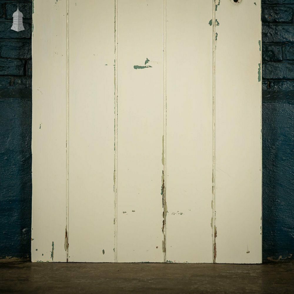 Ledged Plank Door, White And Pink Painted Pine photo Home Fixtures