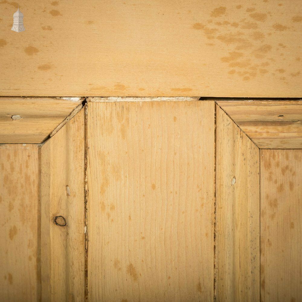 Half Glazed Door, Pine Moulded 3 Panel photo vintage
