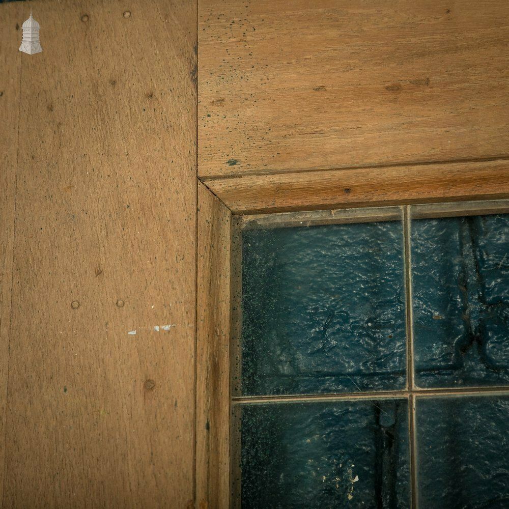 Narrow Glazed Hardwood Door, Leaded Glass Side Panel photo vinterior
