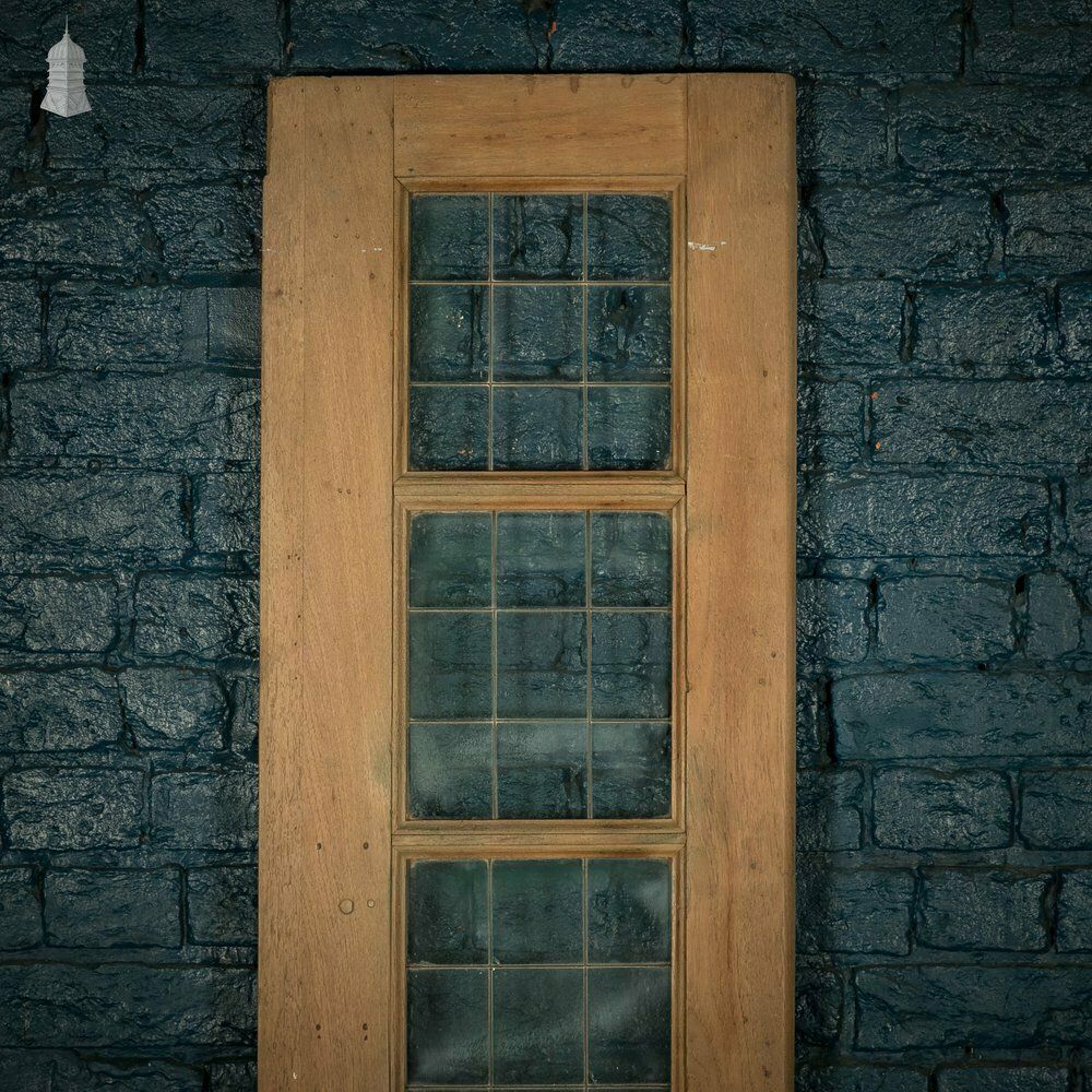 photo furniture Narrow Glazed Hardwood Door, Leaded Glass Side Panel