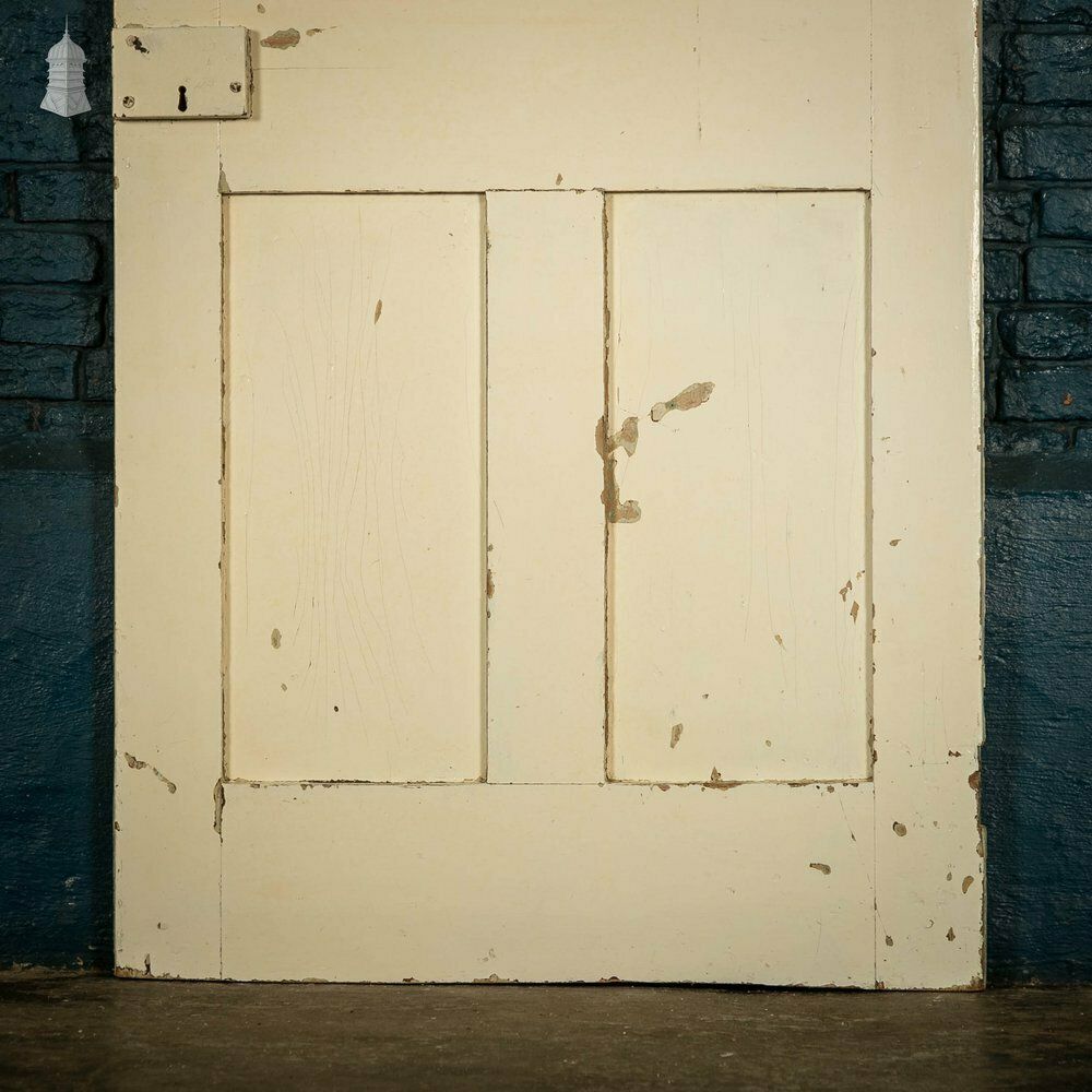 photo for sale Pine Panelled Door, 4 Raised Panels, White Painted