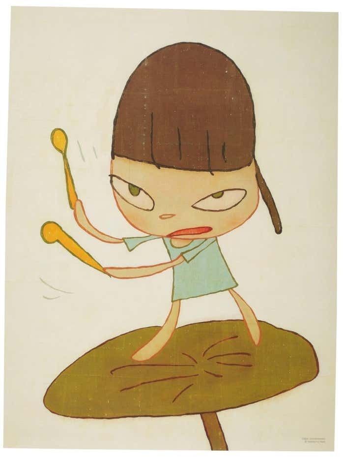 Yoshitomo Nara Marching On A Butterbur Leaf By Yoshitomo Nara 2019