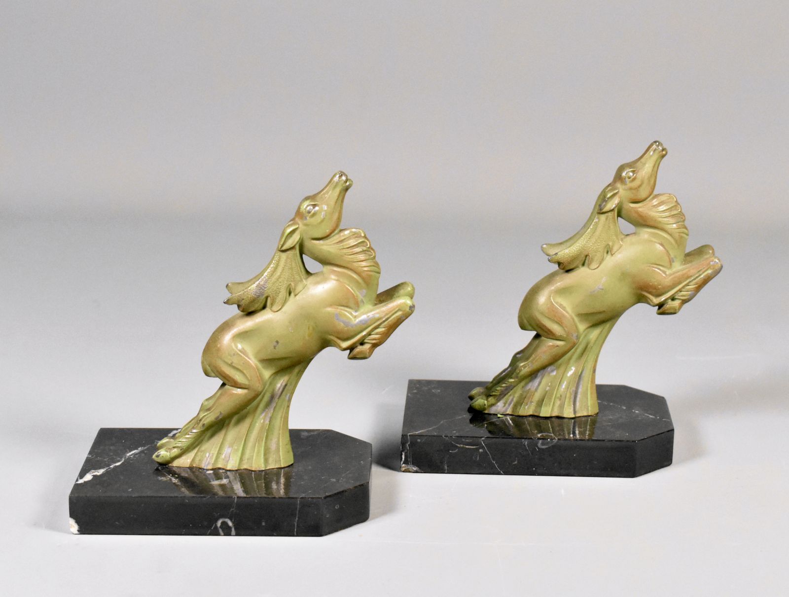 Pair Of Art Deco Ibex Bookends Signed Franjou (Hippolyte Moreau) photo for sale