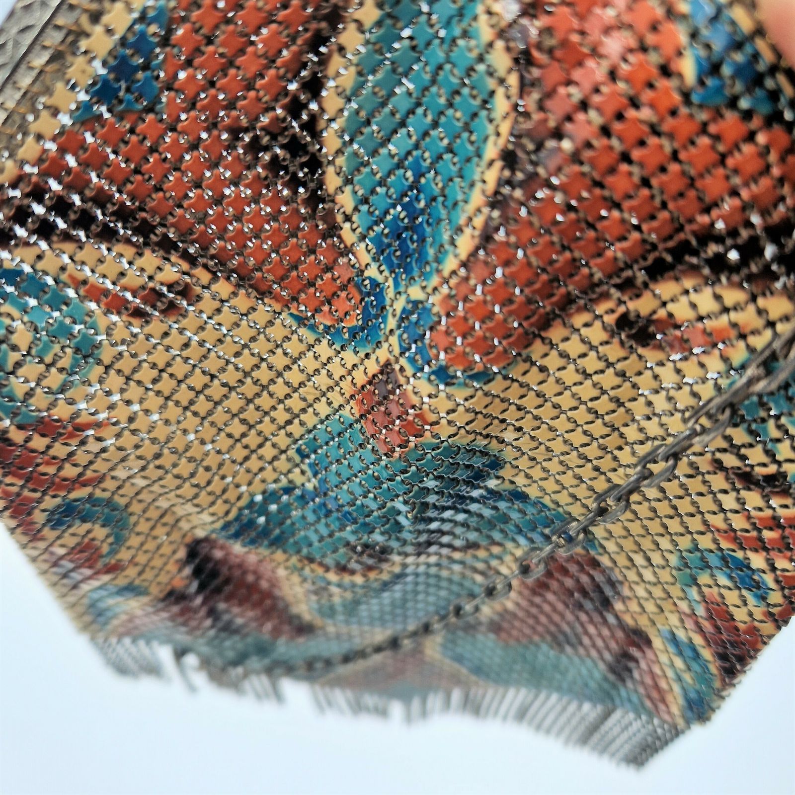 Silver Plated Art Deco Evening Bag With Enameled Floral Motif. 1930   1935 photo furniture