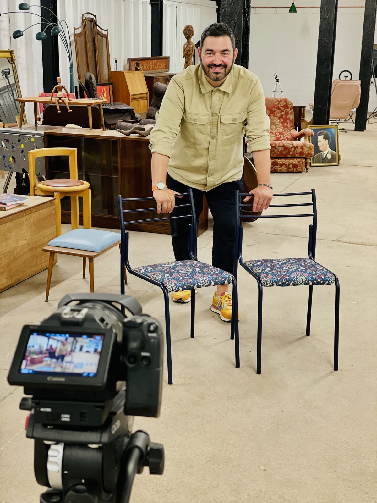 Vintage Metal Framed Chairs, Set Of 2, Featured On Bbc Show; Money For Nothing photo Furniture