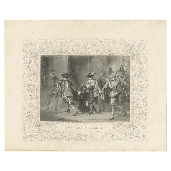 Antique Print Of The Assassination Of Henry IV, C.1860