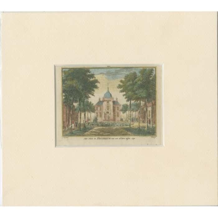 Antique Print Of Heukelum Castle Or Merckenburg Castle, The Netherlands