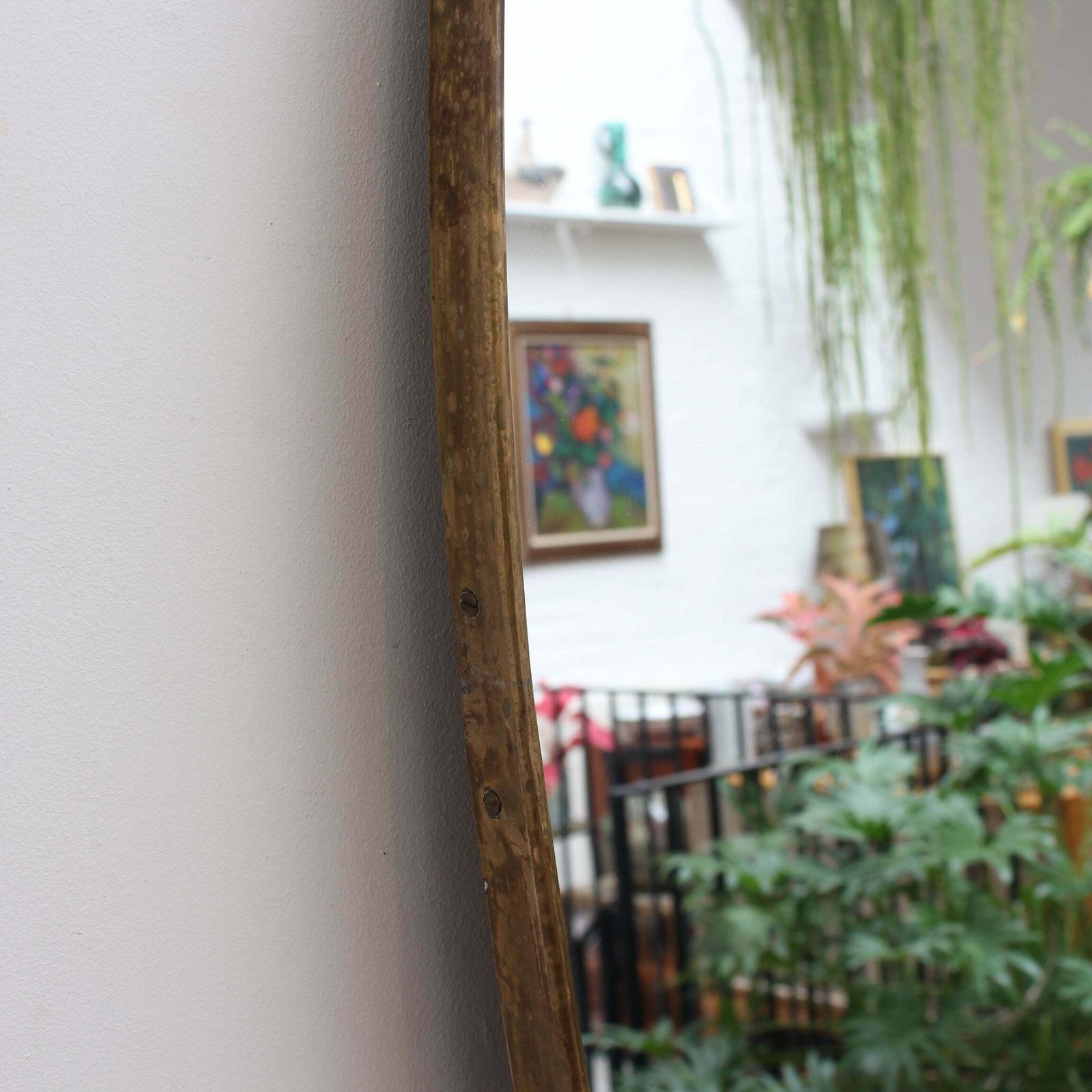 Vintage Italian Wall Mirror With Brass Frame (Circa 1950s) photo 2400.0