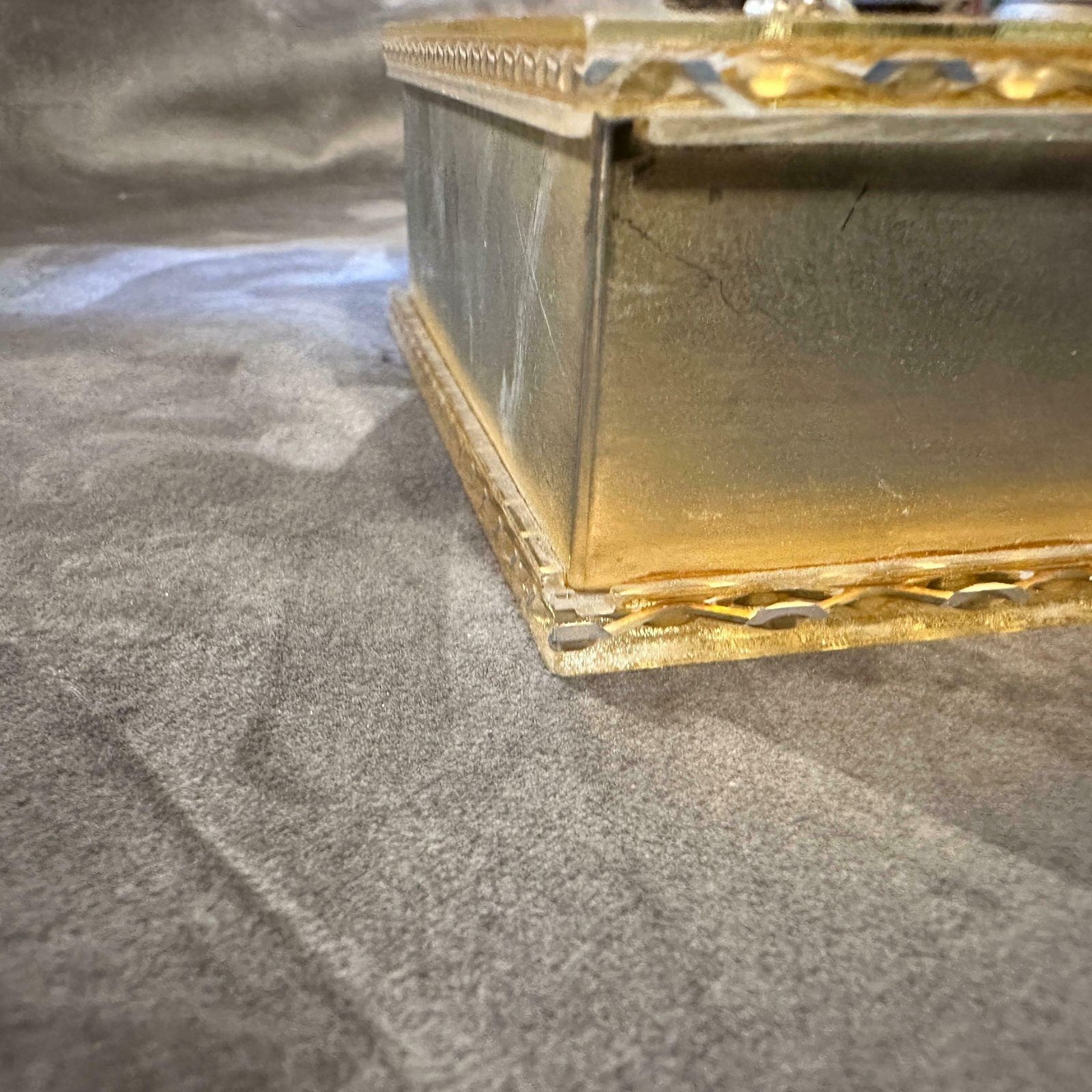 Home Decor 1980s Christian Dior Style Modernist Brass And Plexiglass Italian Jewelry Box photo