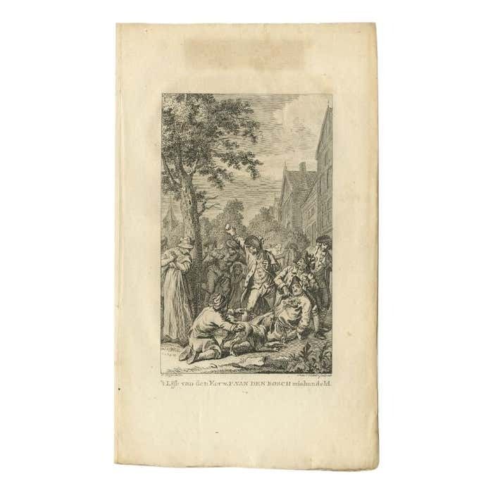 Antique Print Of The Abuse Of Pastor P. Van Den Bosch By Vinkeles, 1798