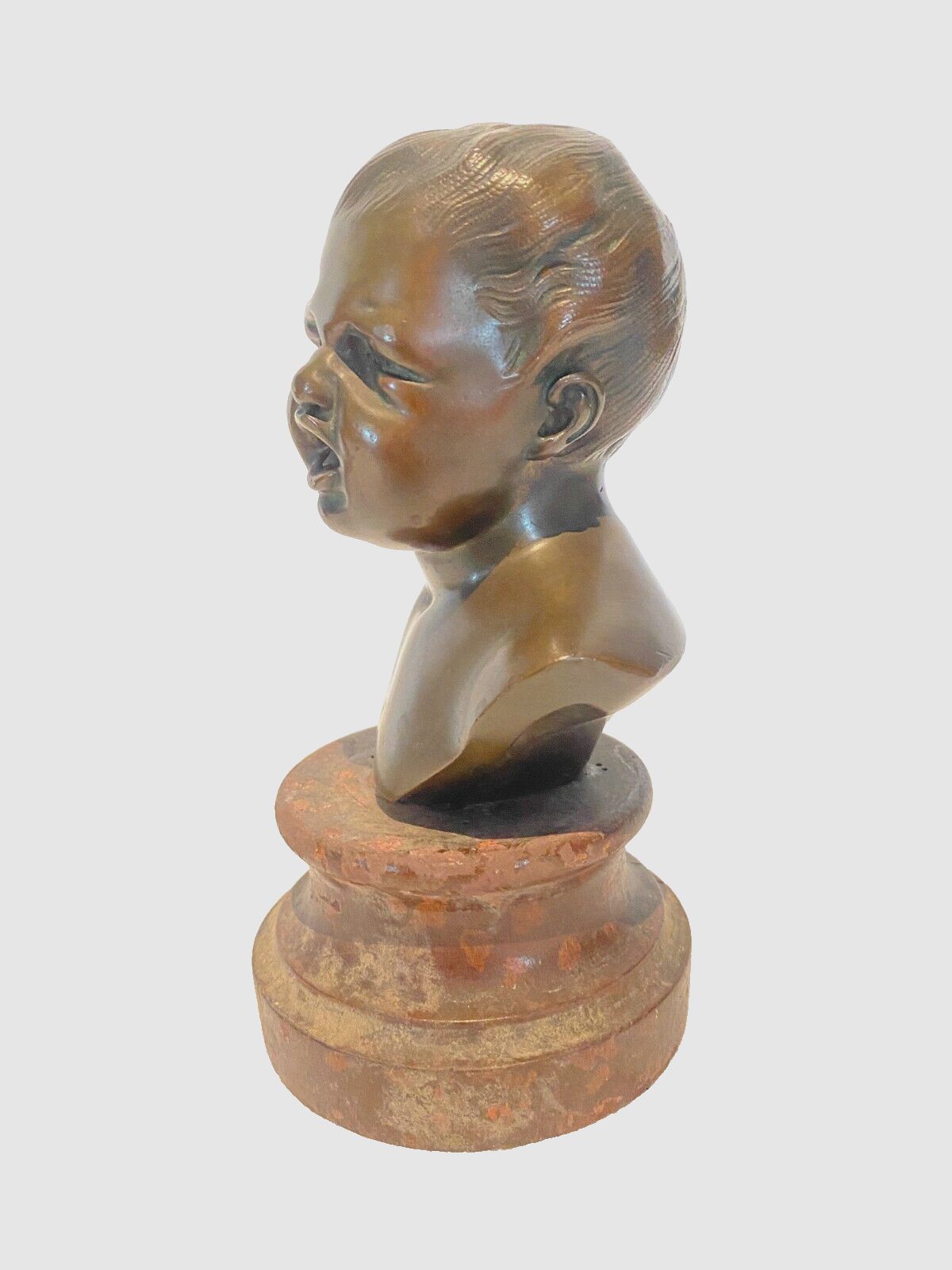 Bronze Group "Miniature Bust Of A Young Child" 20th Century photo for sale