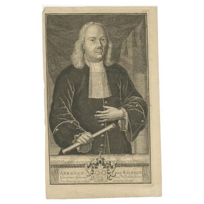 Antique Portrait Of Abraham V Riebeeck Governor General Of The Dutch East Indies