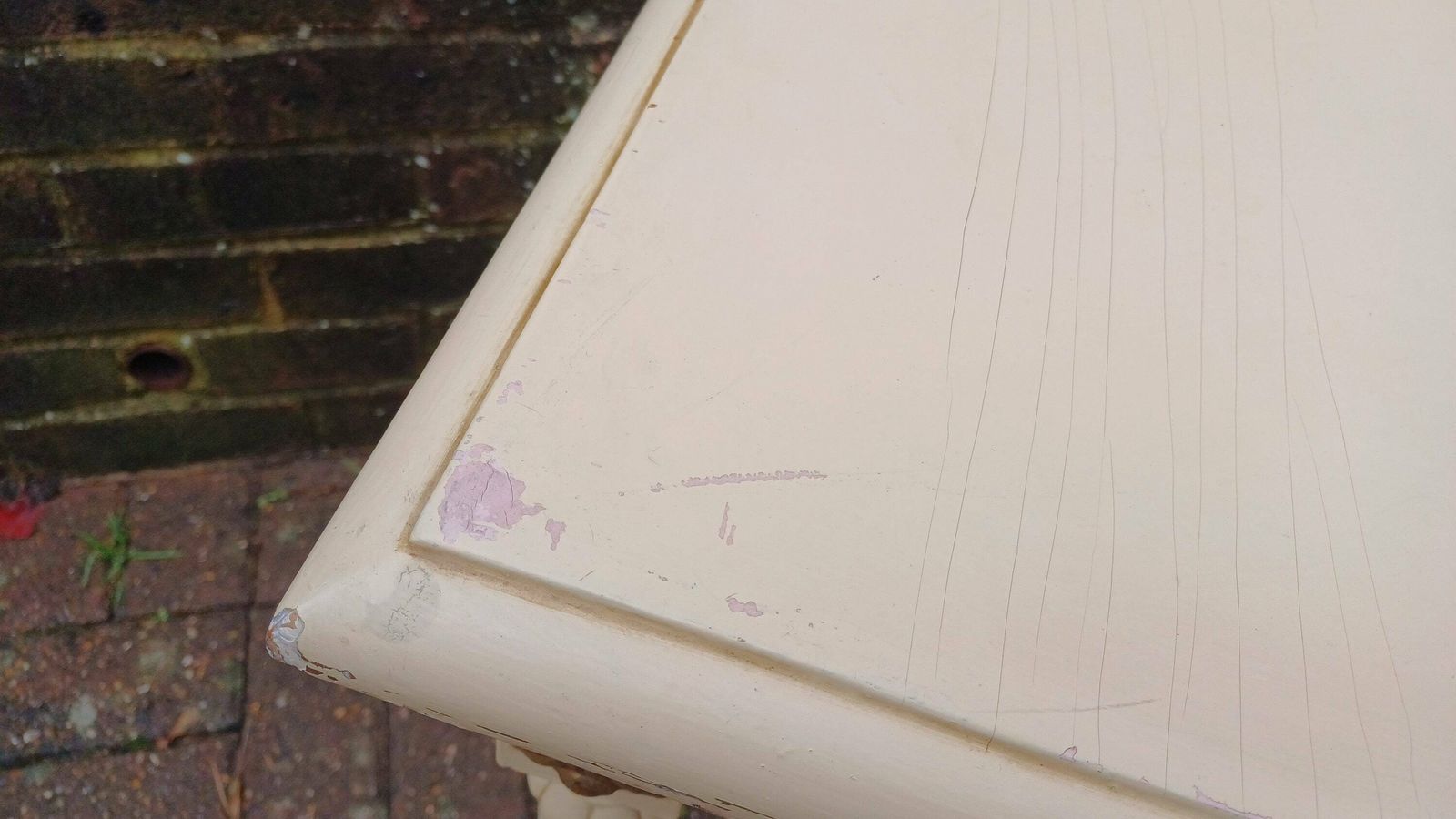 Vintage Painted Gold And Cream Side Occasional Bedside Table Solid Wood (Original Paint) photo 225.0