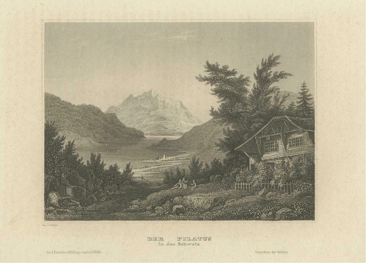 Antique Print Of Mount Pilatus, Switzerland photo for sale