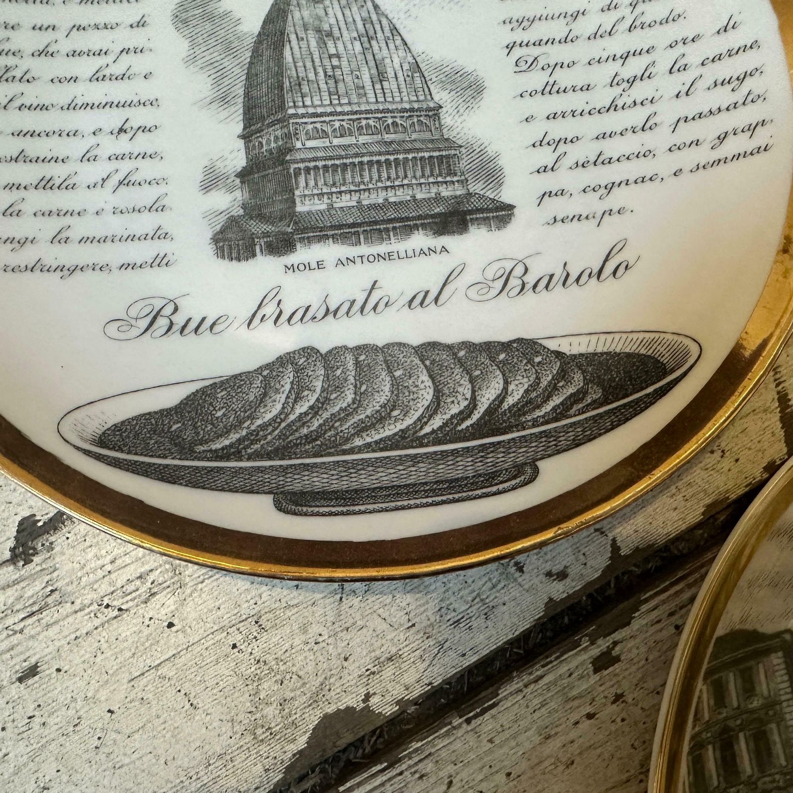 photo furniture 1970s Set Of Four Mid Century Modern Porcelain Mural Plates By Piero Fornasetti