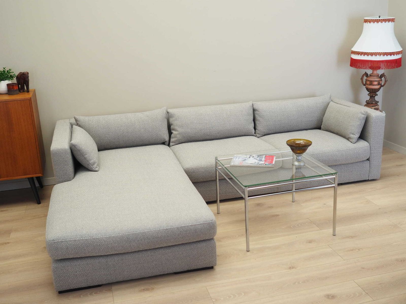 Grey Corner Sofa, Scandinavian Design photo for sale
