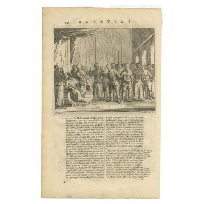 Antique Print Of Captured Dutch Colonists In Asia By Valentijn, 1726