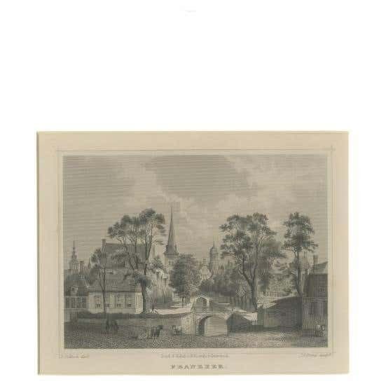 Antique Print Of Franeker, City In Friesland, The Netherlands, 'Circa 1860'