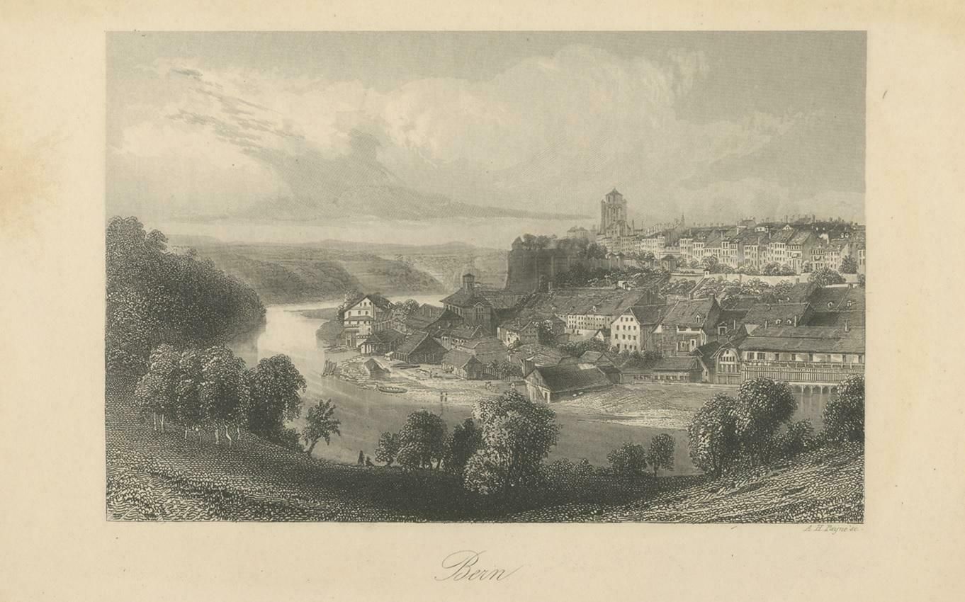 Antique Print Of The City Of Bern, Schwitzerland photo for sale
