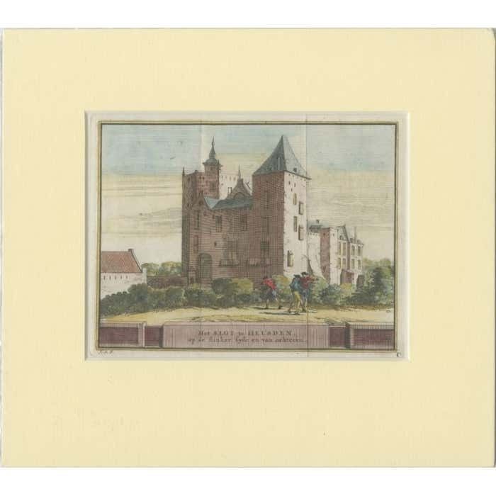 Antique Handcolored Print Of Heusden, Castle In The Netherlands, Circa 1730 photo furniture