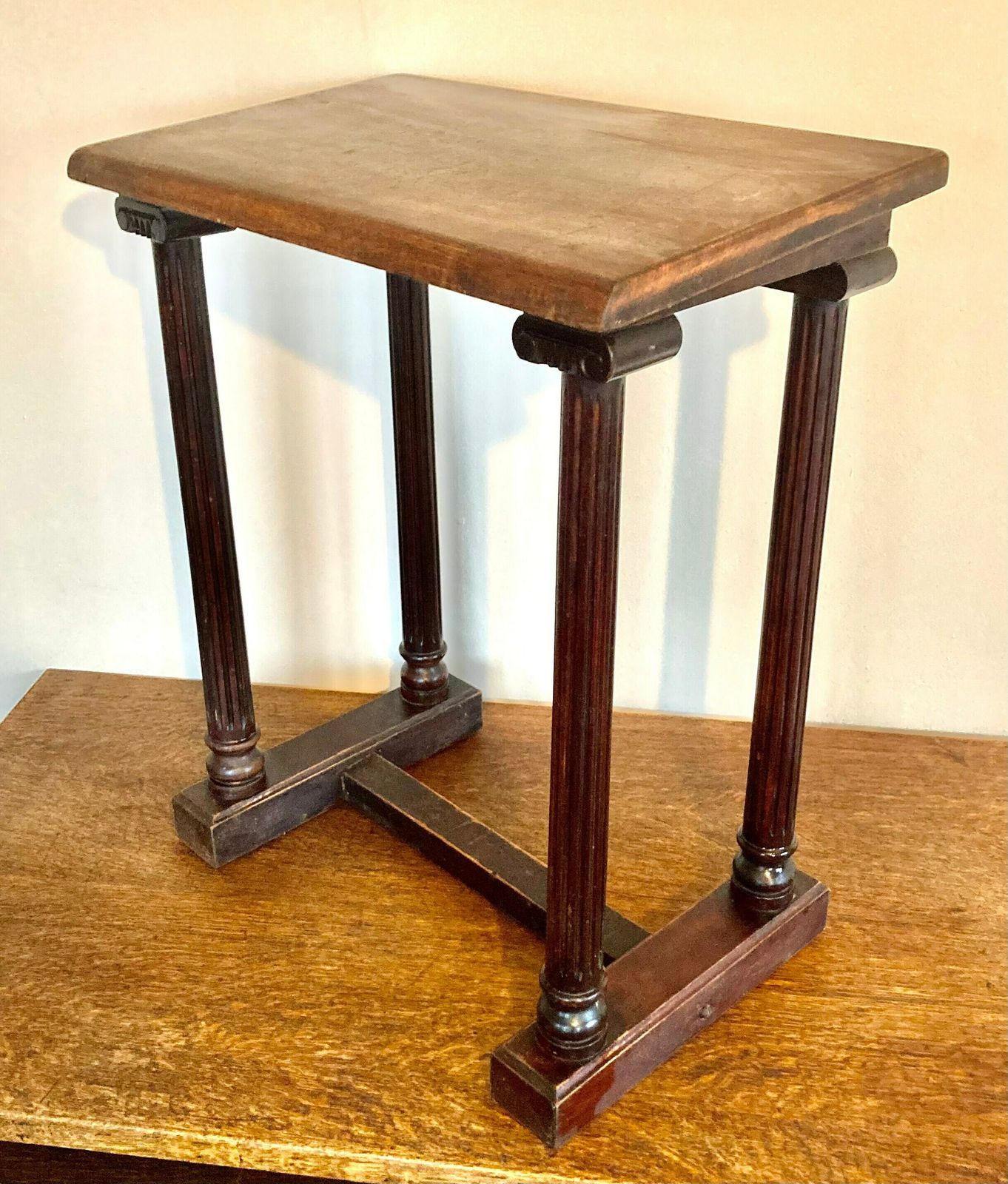 Antique Victorian Mahogany Lectern Stand Church Book Bible Stand Holder Vintage Wooden Hall Desk Industrial Side Table Occasional