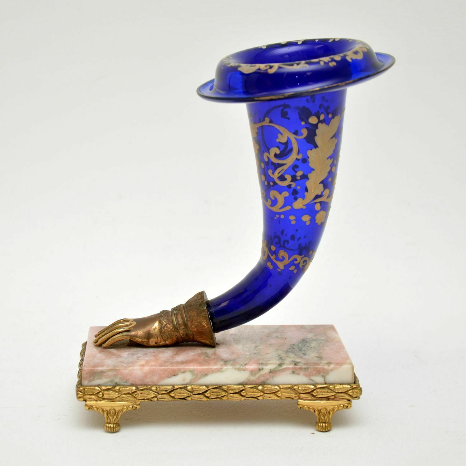 Antique French Empire Style Glass Cornucopia Vase photo for sale