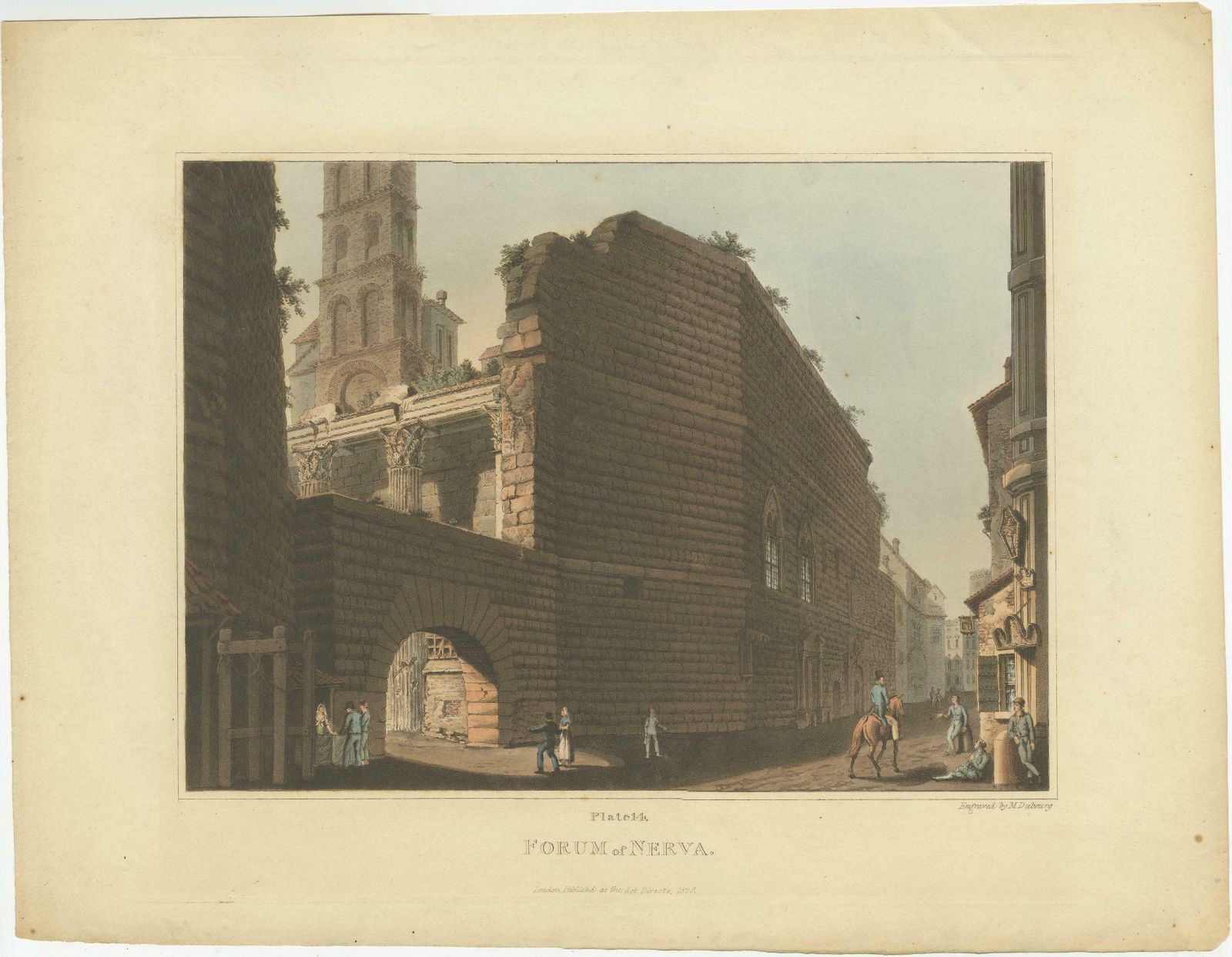 Set Of 5 Antique Prints Of Ancient Buildings In Rome And Its Vicinity,1844 photo vinterior