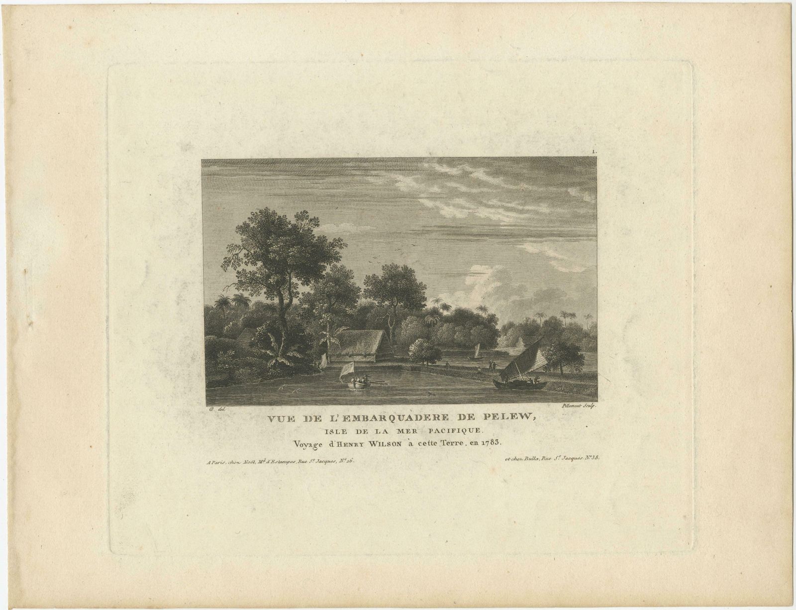 Antique Print With A View Of 'Pelew' Or The Island Of Palau, Pacific photo furniture