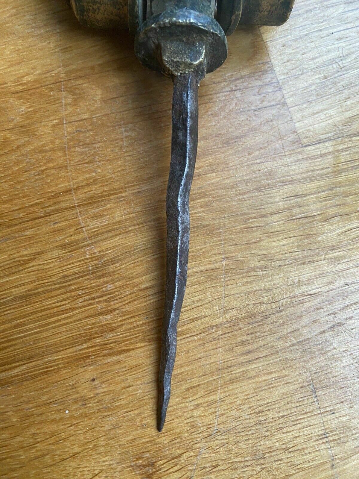 Very Rare Antique Brass Door Ring Pull Handle 1600s Period Reclaimed Spiked photo Home Fixtures