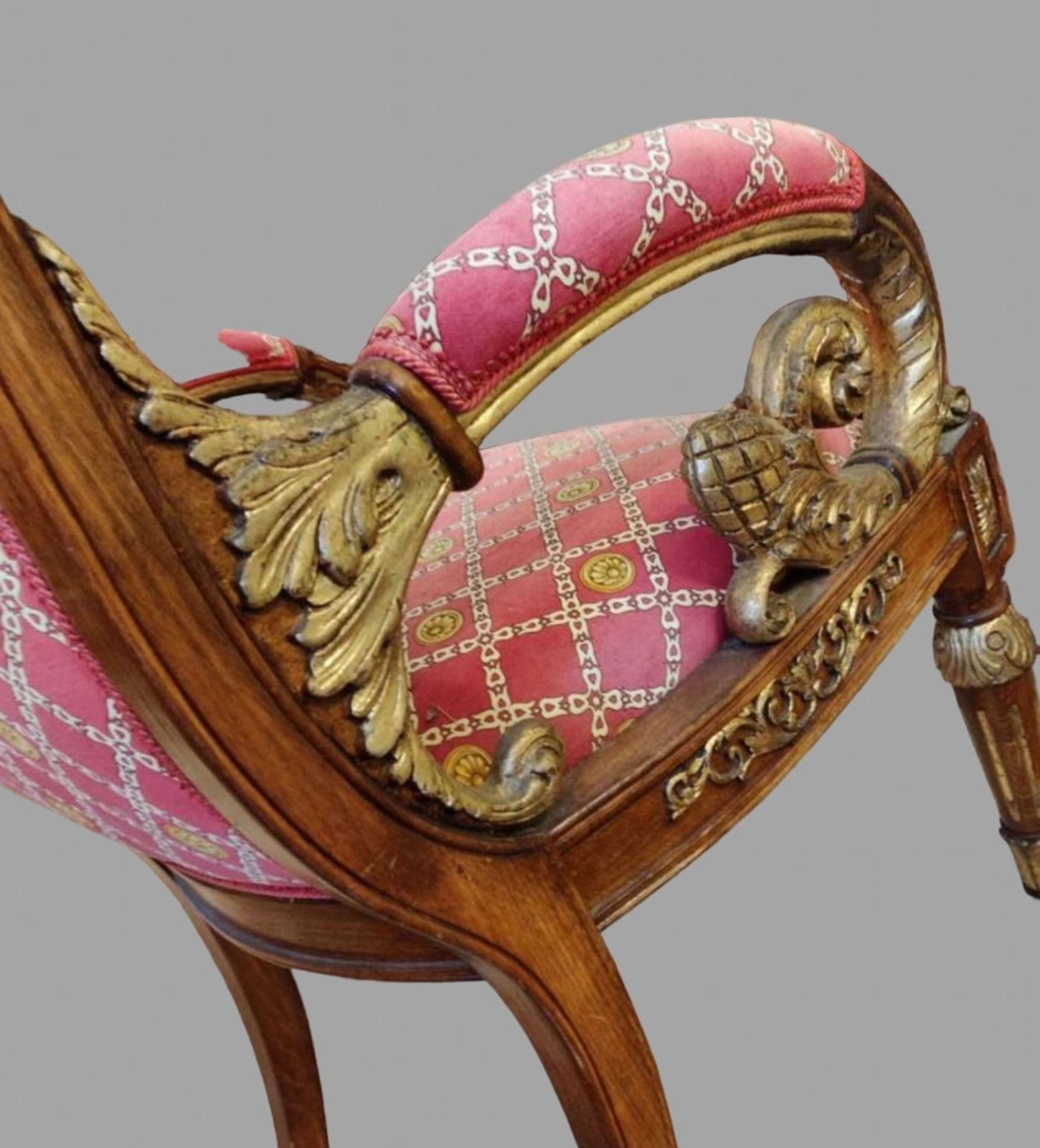An Attractive 19th C  Gothic Revival  Mahogany Open Armchair  In Pugin Style photo for sale