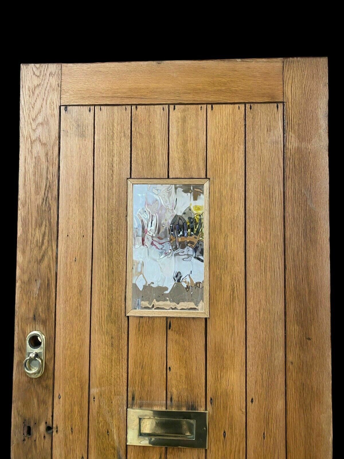 Solid Oak Front Door Old Period Antique Reclaimed Hardwood Brass Letterbox Pull photo furniture