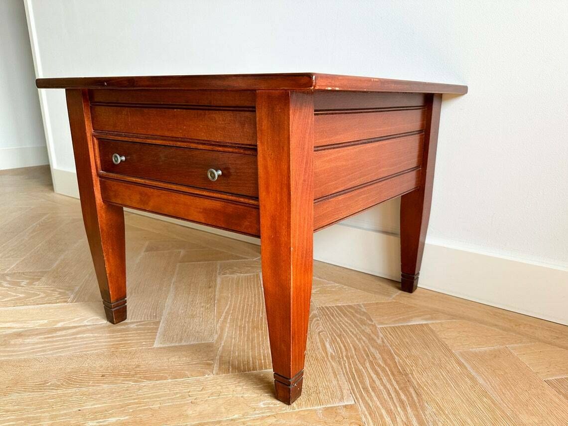 Vintage Teak Coffee Table With Drawer / Retro Side Table, 1960s End Table, Mid Century Side Table, Scandinavian Design, End Table photo furniture