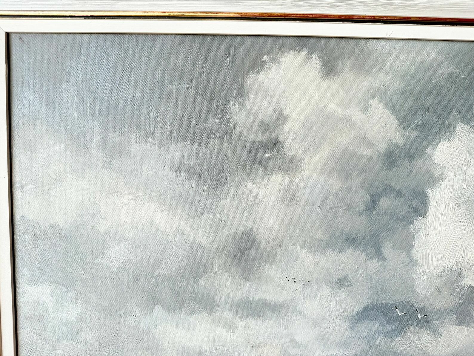 Vintage Original Oil Painting, Jos Van Dijk, Dutch School, Coastal Landscape photo vintage