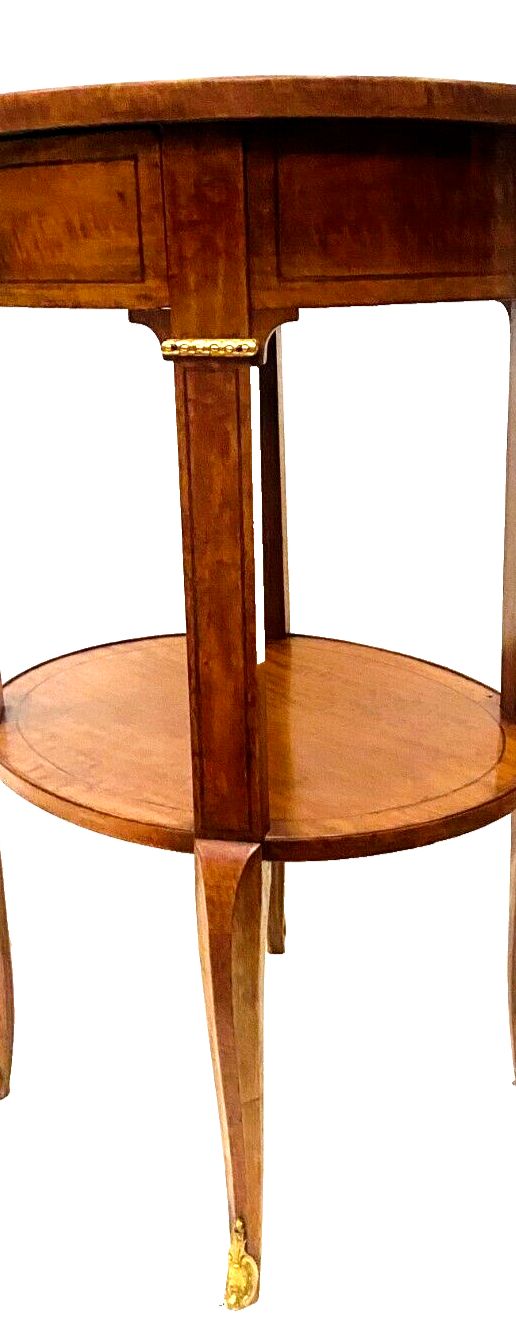 Oval Pedestal Table In Veneer Wood And Black Wood Net 20th Century photo vintage