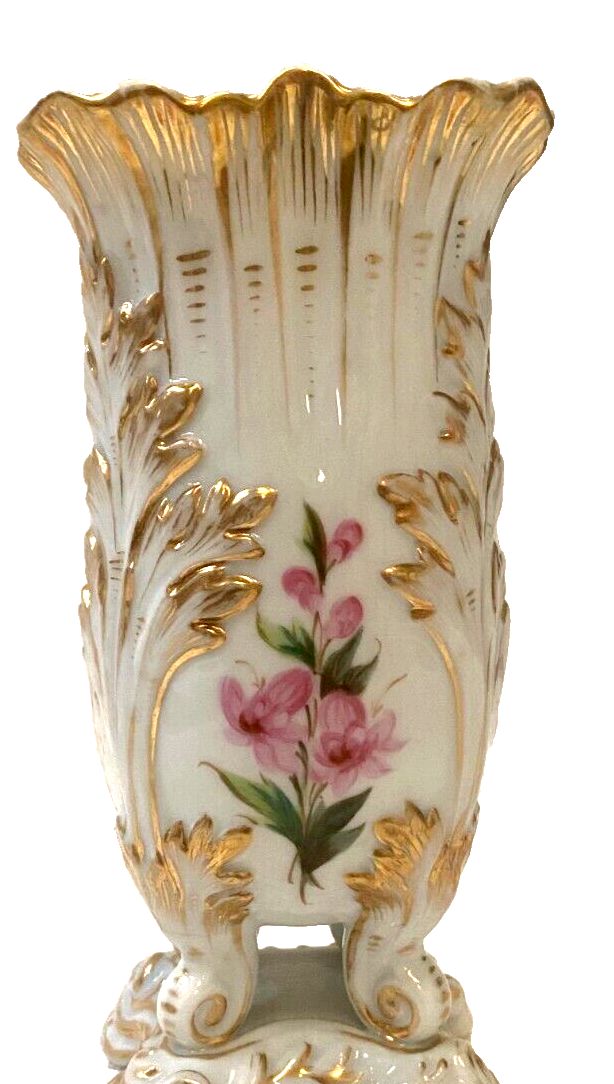 Old Paris Porcelain Vase With 20th Century Floral Decoration photo buy