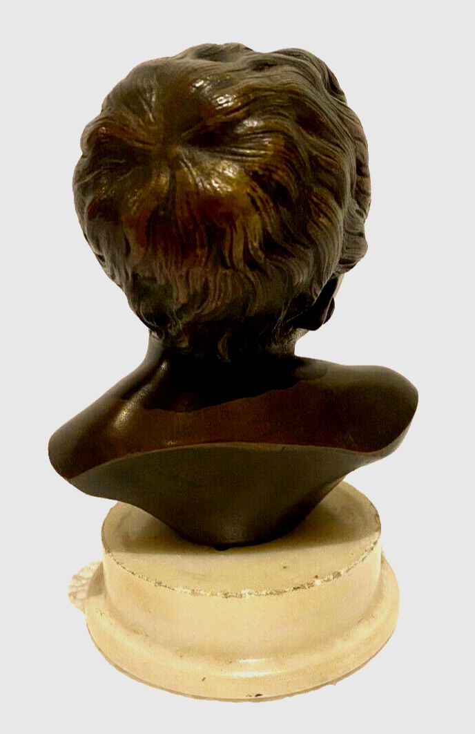 Bronze Group "Miniature Bust Of A Young Child" 20th Century photo Art
