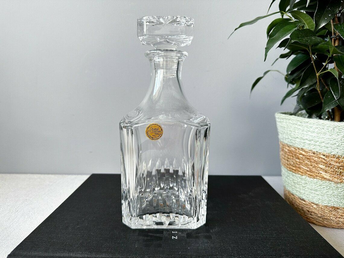 Vintage Crystal Decanter/Carafe, J.G. Durand Cristal, Cut Crystal Carafe, Mid Century Bar Decor, Lead Crystal