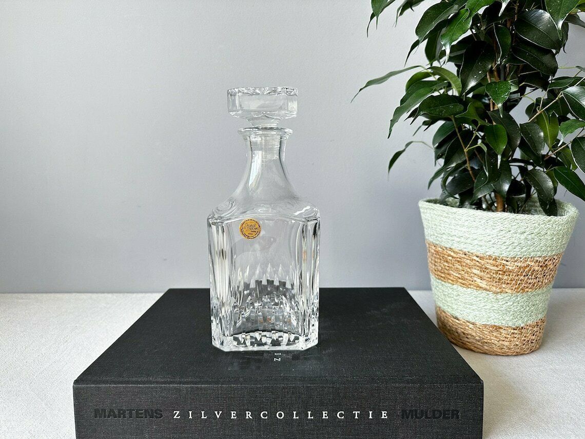 Vintage Crystal Decanter/Carafe, J.G. Durand Cristal, Cut Crystal Carafe, Mid Century Bar Decor, Lead Crystal photo furniture
