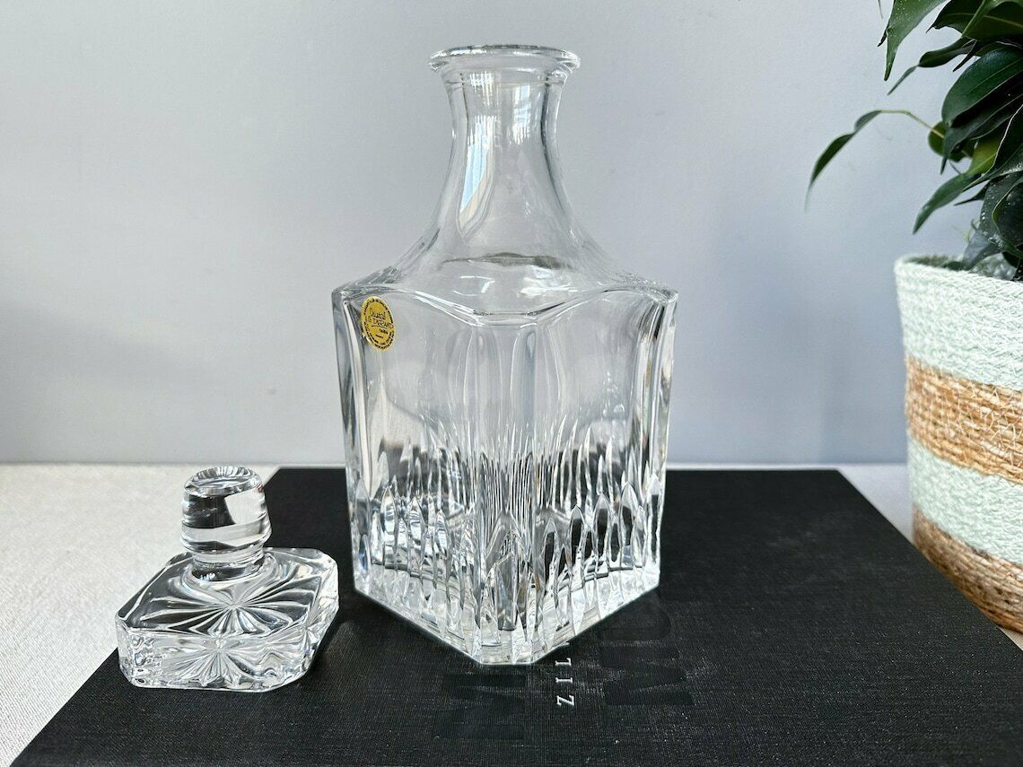 photo furniture Vintage Crystal Decanter/Carafe, J.G. Durand Cristal, Cut Crystal Carafe, Mid Century Bar Decor, Lead Crystal