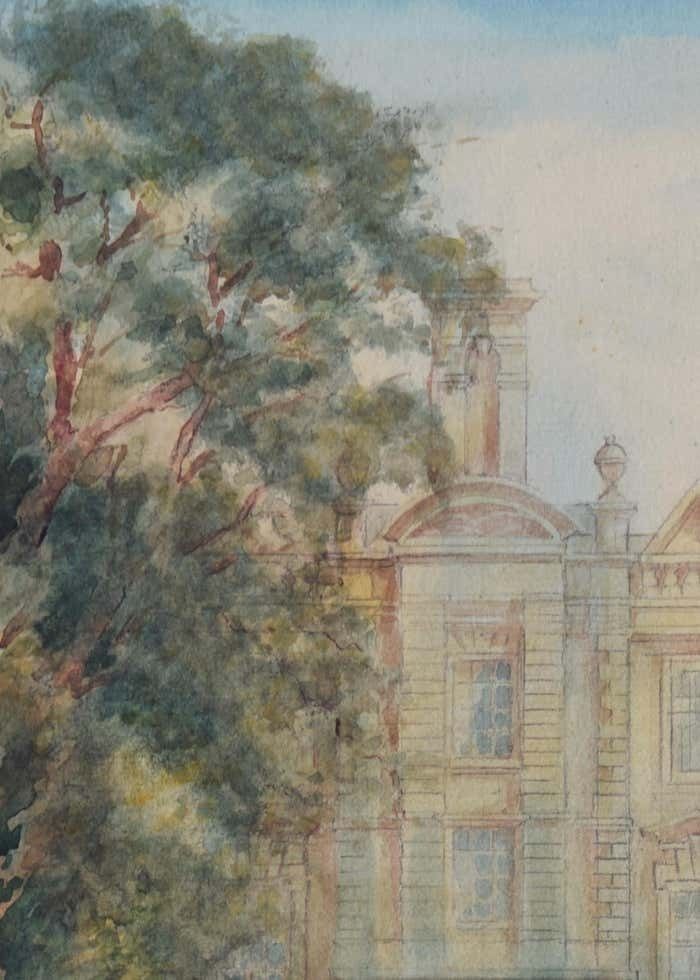 Clare College, Cambridge Watercolour By Alfred Allan photo furniture