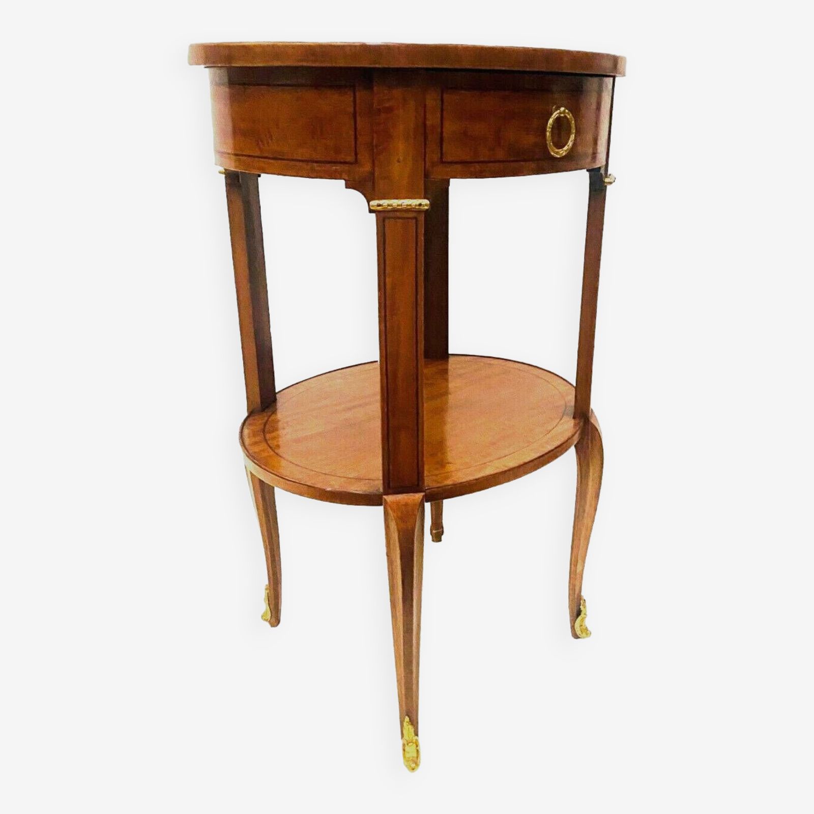 Oval Pedestal Table In Veneer Wood And Black Wood Net 20th Century photo furniture