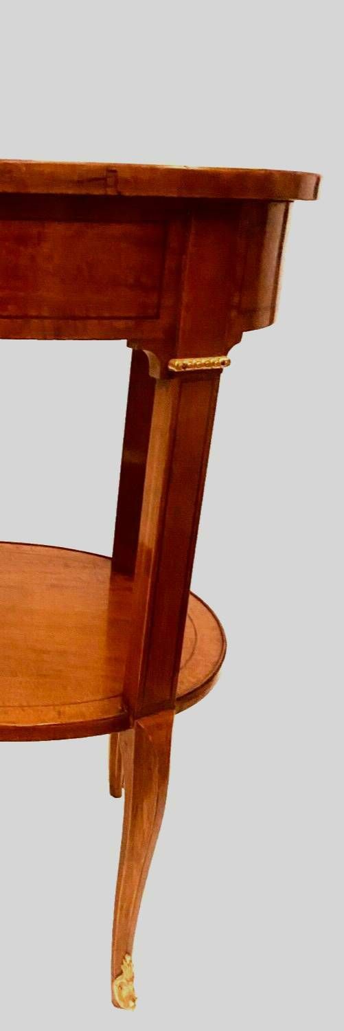 photo for sale Oval Pedestal Table In Veneer Wood And Black Wood Net 20th Century