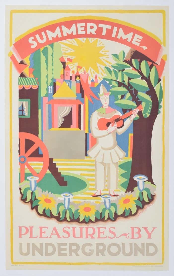 London Underground Summertime Original Vintage Poster By Edward Mcknight Kauffer 1925