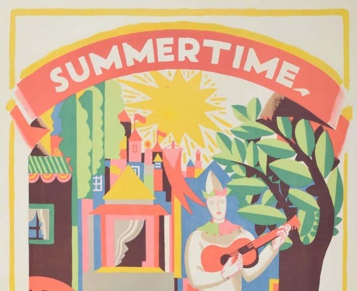 London Underground Summertime Original Vintage Poster By Edward Mcknight Kauffer 1925 photo furniture