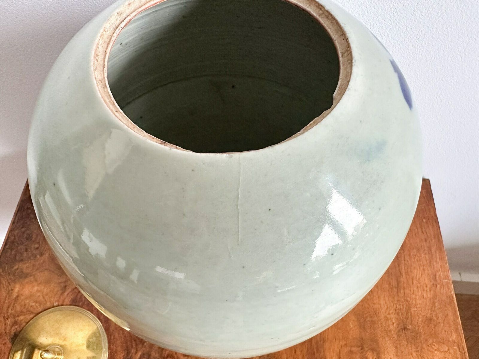 photo furniture Antique Chinese Lidded Jar, 19th Century Chinese Pot With Lid, 12.5" High, Chinese Vase, Antique Chinese Ginger Jar